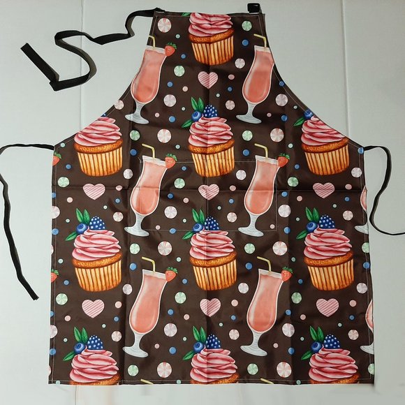 Cupcakes and Cocktails kitchen Apron 33 inch height 28 inch width very cute fun - Picture 1 of 4